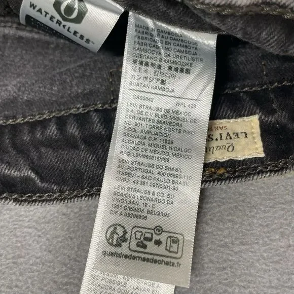 Woman's Levis Levi's 70s High Slim Straight Jeans Faded Black 27 Waist 27 Inseam - Picture 9 of 14